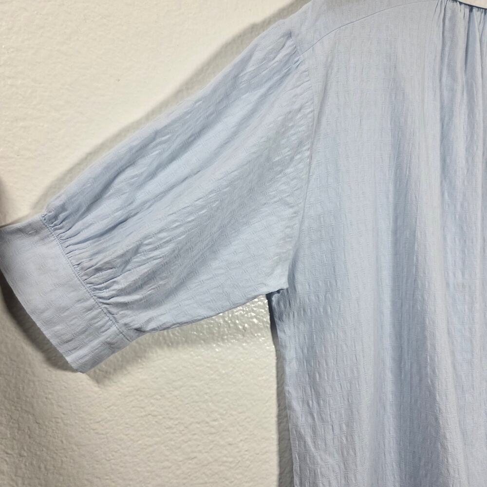 Pomander Place "Lizzie" Sky Blue Coverup Dress, Med Cotton, V-Neck tunic - Picture 6 of 10